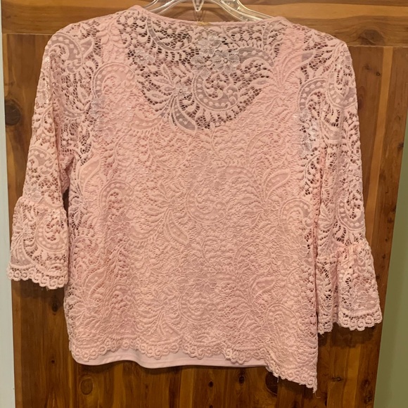 Ruby Rd. Petite Tank with Lace Overlay - Picture 5 of 6